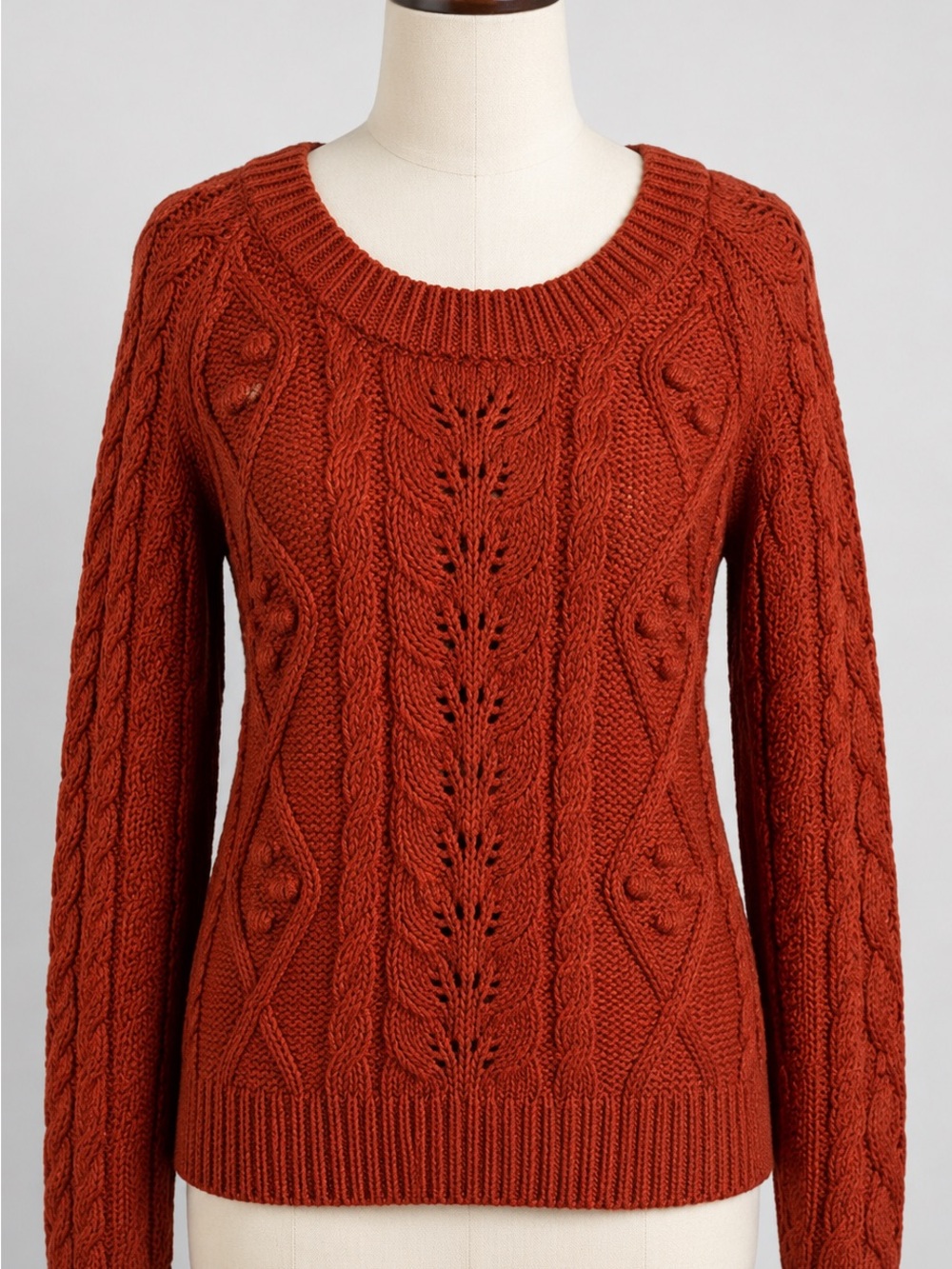 Anthropologie Knitted & Knotted Cable Stitch Sweater EUC